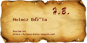 Holecz Béla névjegykártya