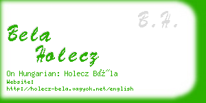 bela holecz business card